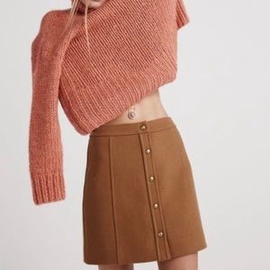 Madewell wool button A-line skirt
